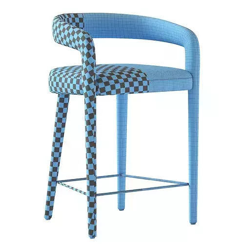 LISETTE WHITE COUNTER STOOL 3D model 6