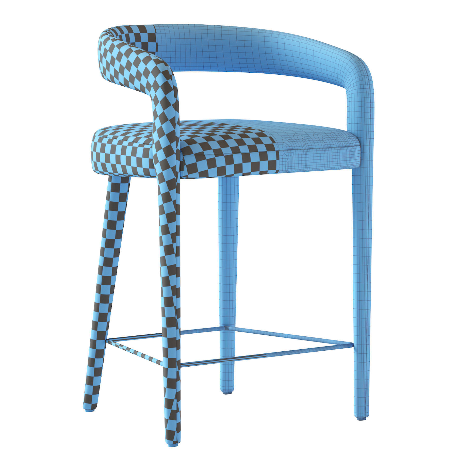 LISETTE WHITE COUNTER STOOL 3D model_5