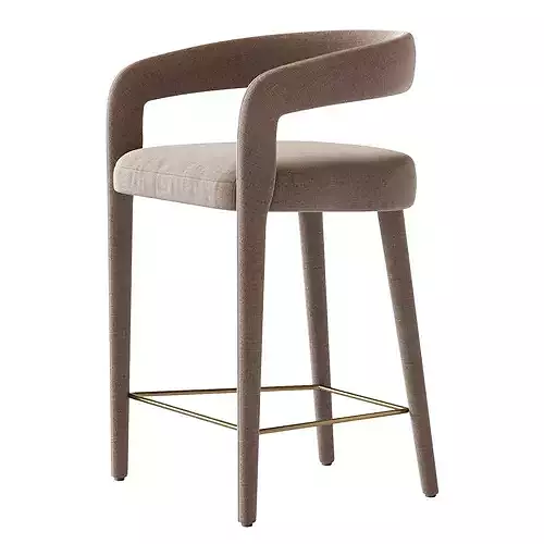 LISETTE WHITE COUNTER STOOL 3D model 2