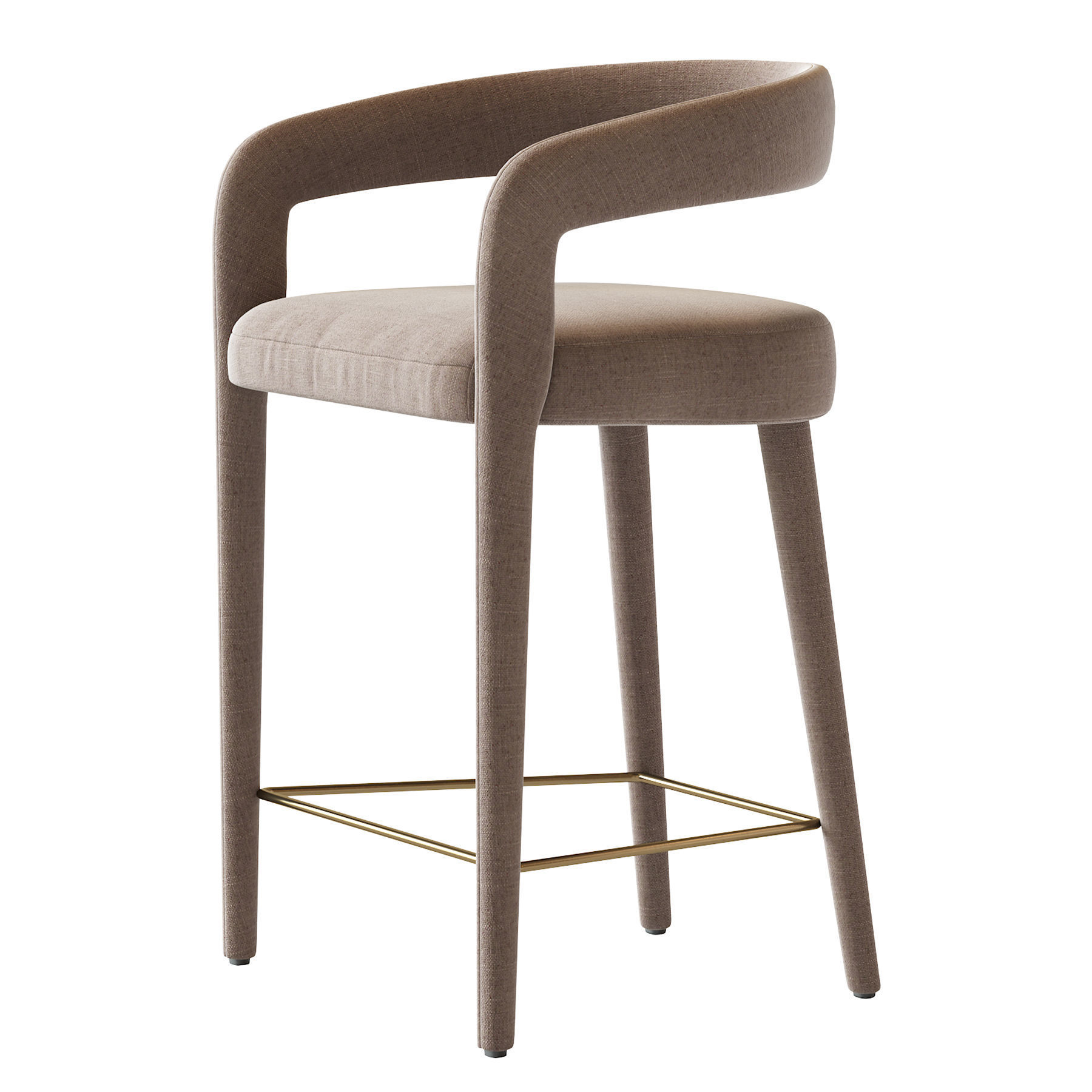 LISETTE WHITE COUNTER STOOL 3D model_1