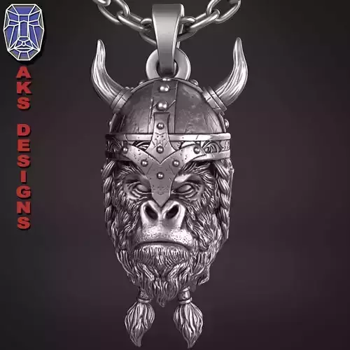 Animal Pendant jewelry Ancient viking warrior guerilla v1  3D print model