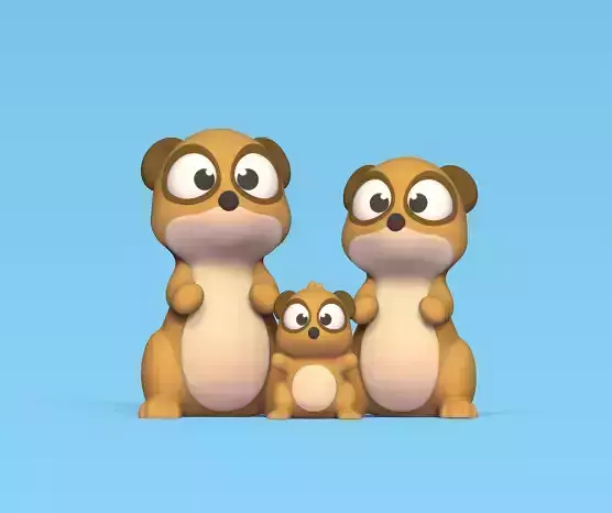 Meerkat Family 3D print model
