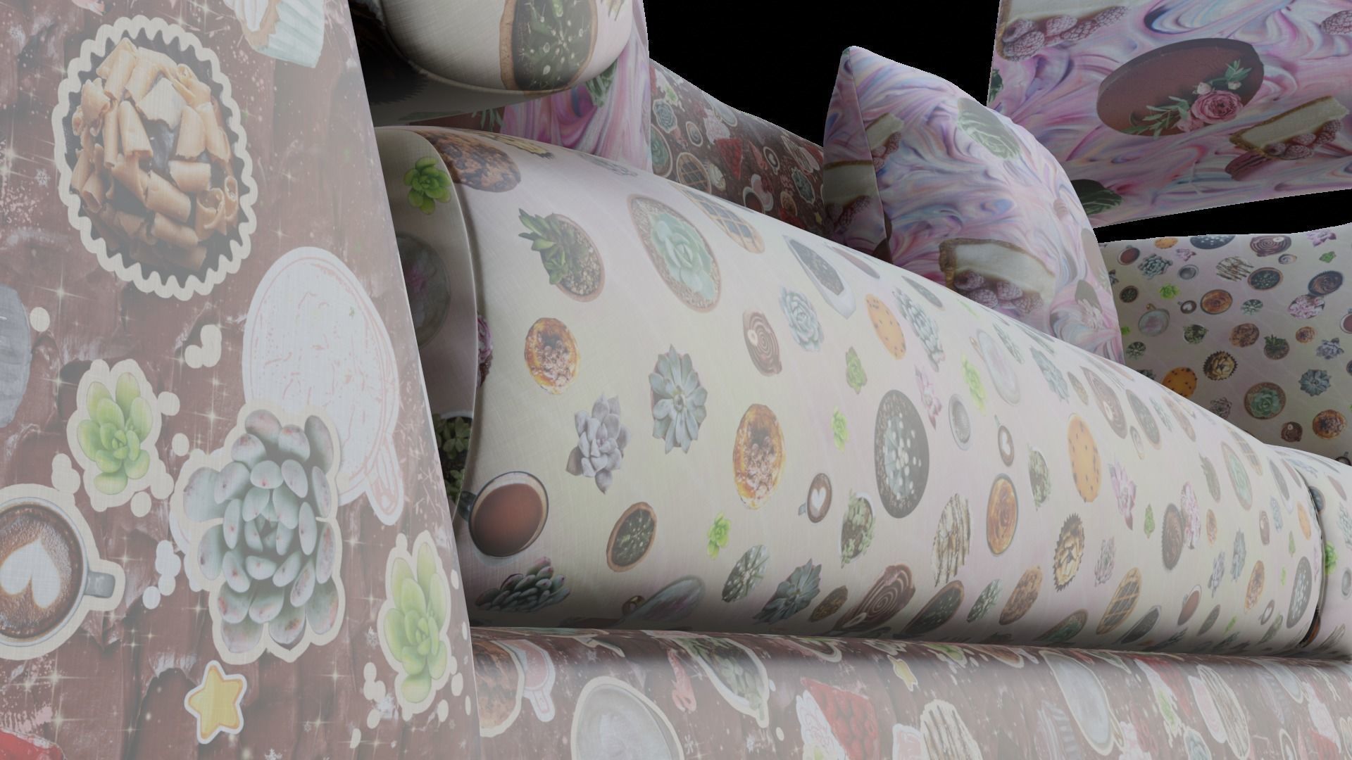 4 Automatic Fabric seamless bakery pbr material textures 3D model_4