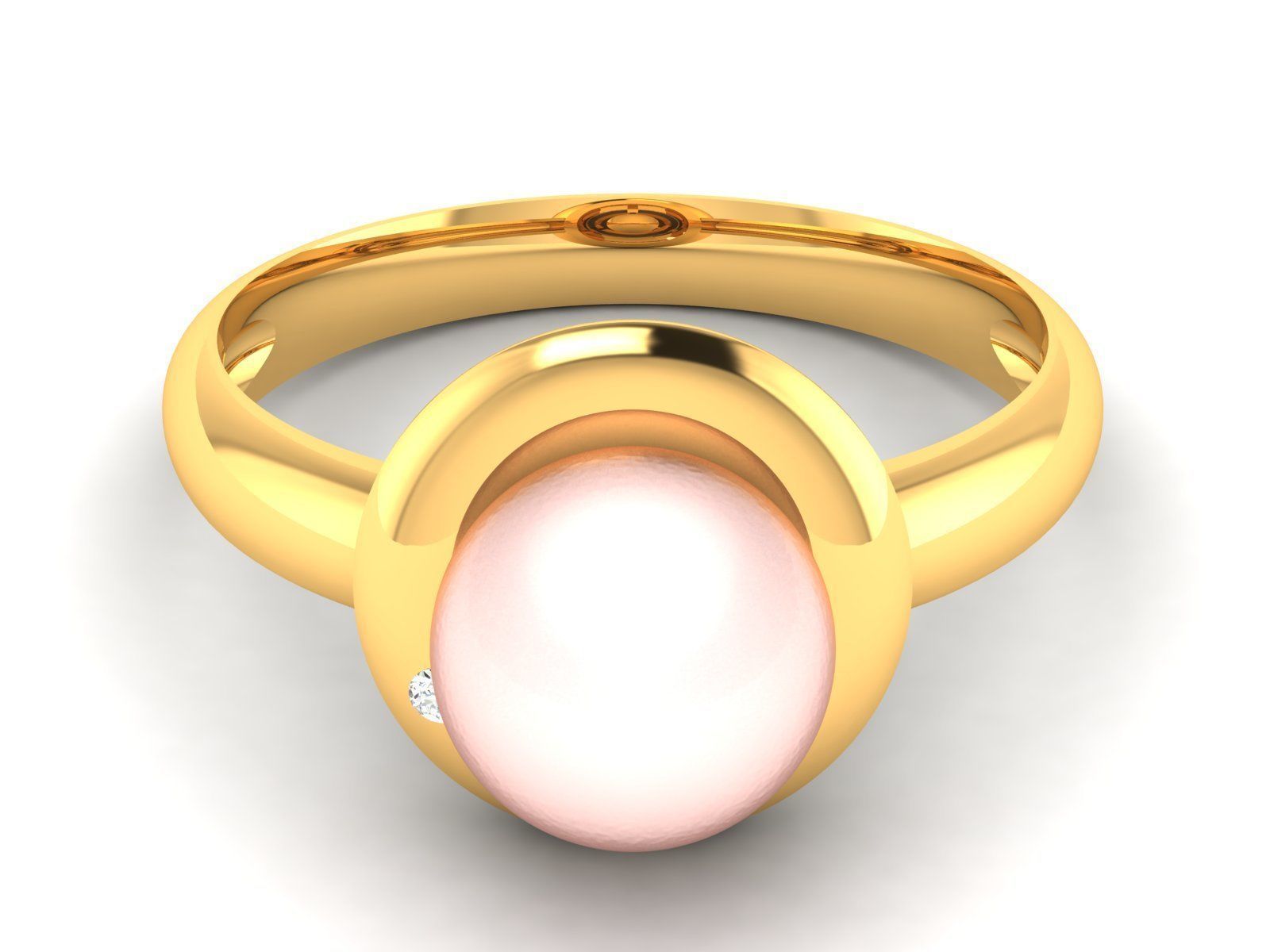 Solitaire Engagement Opal Stone Ring 3D print model_7