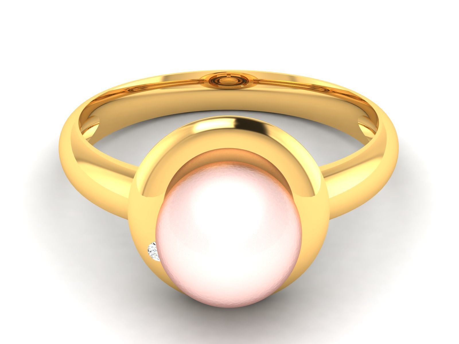 Solitaire Engagement Opal Stone Ring 3D print model_8