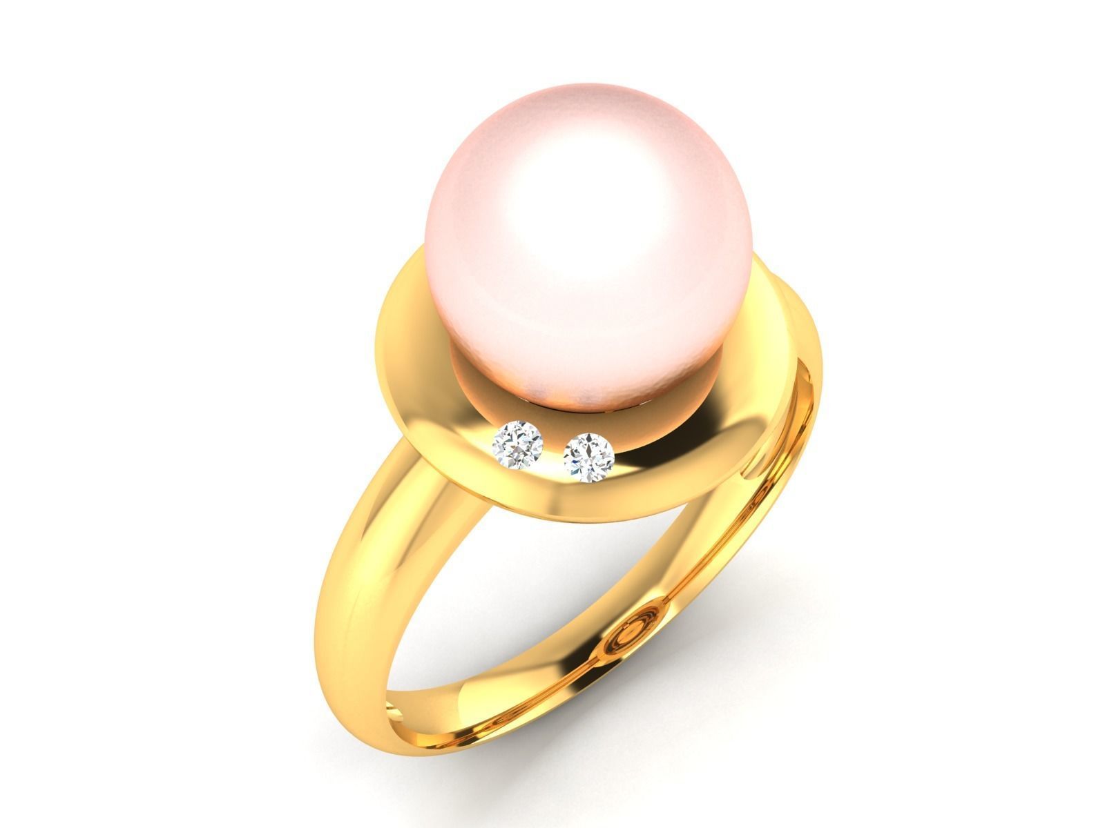 Solitaire Engagement Opal Stone Ring 3D print model_4