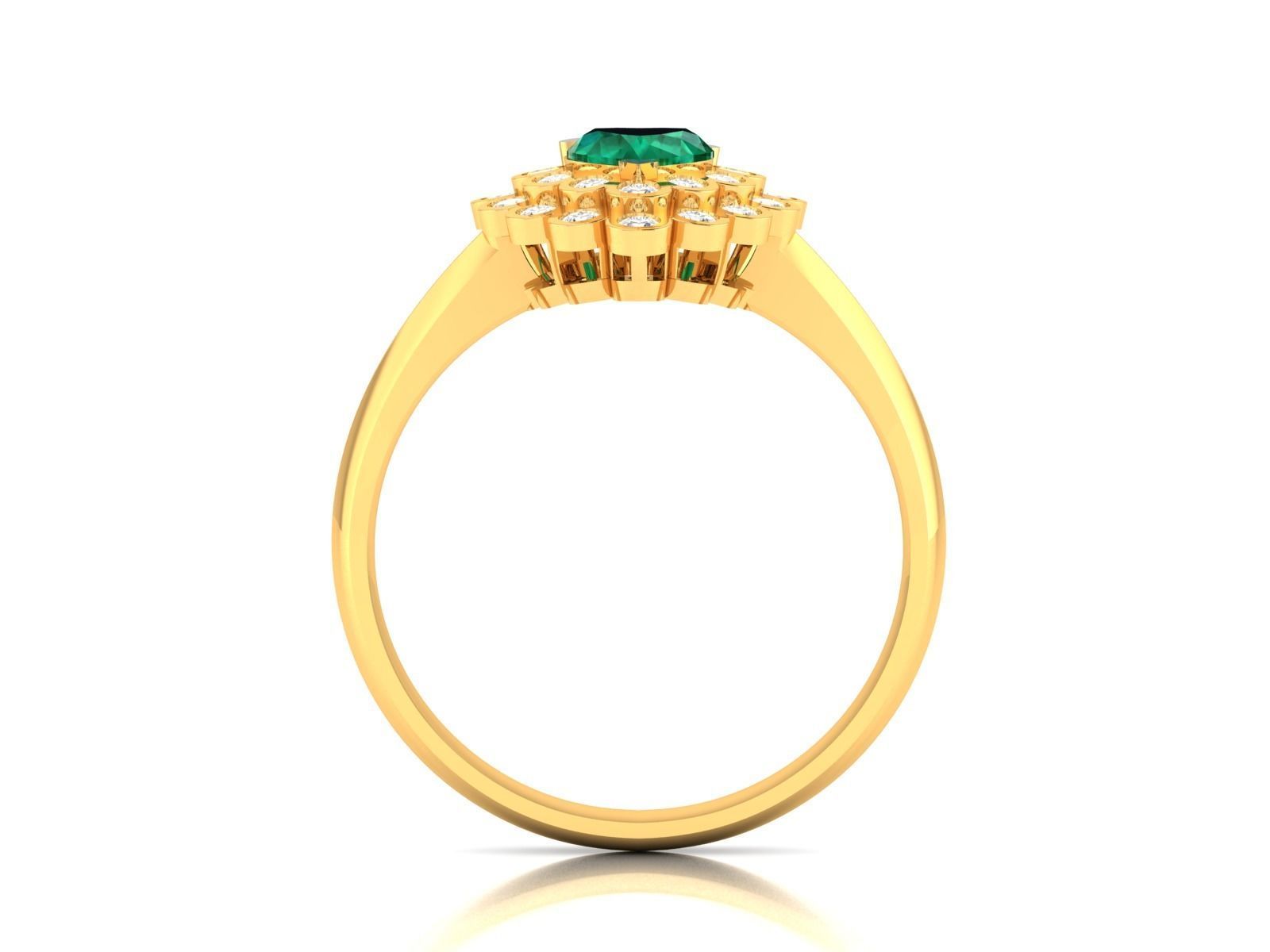 Solitaire Engagement Heart Stone Ring 3D print model_3