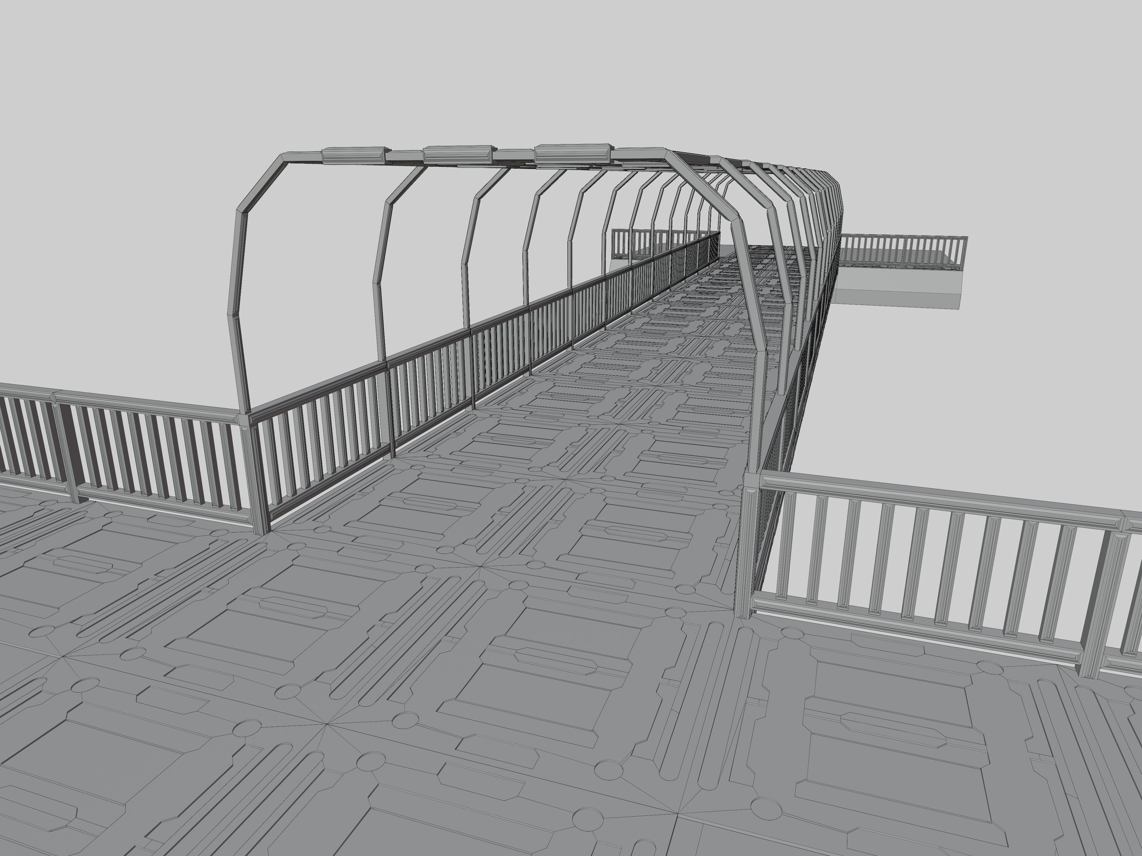 SCIFI-Bridge-Type-5 bridge with railings 3D model_12