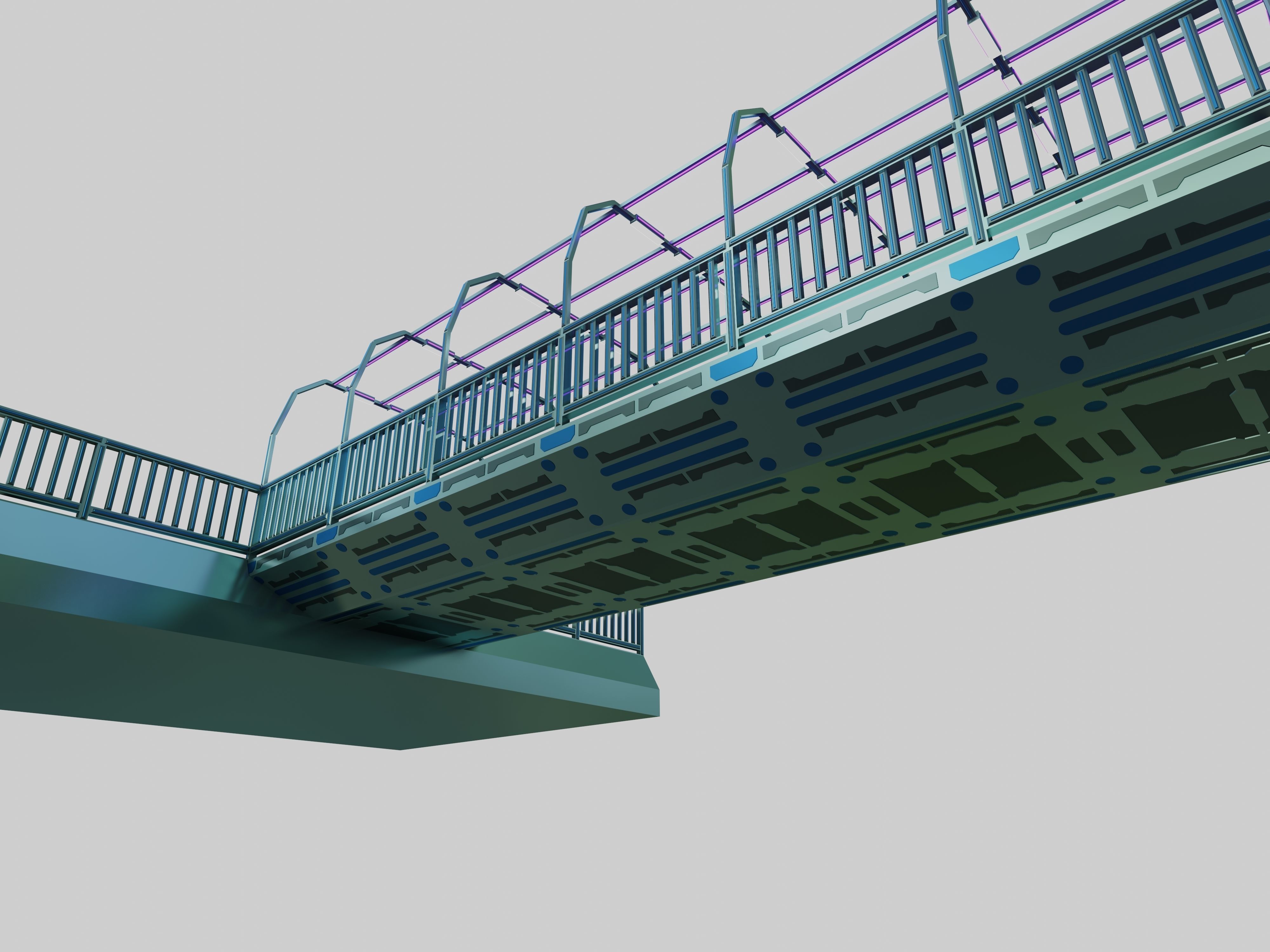 SCIFI-Bridge-Type-5 bridge with railings 3D model_3