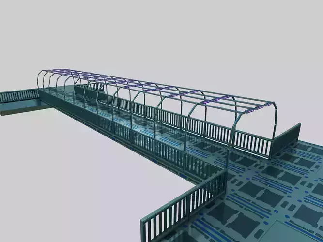 SCIFI-Bridge-Type-5 bridge with railings 3D model