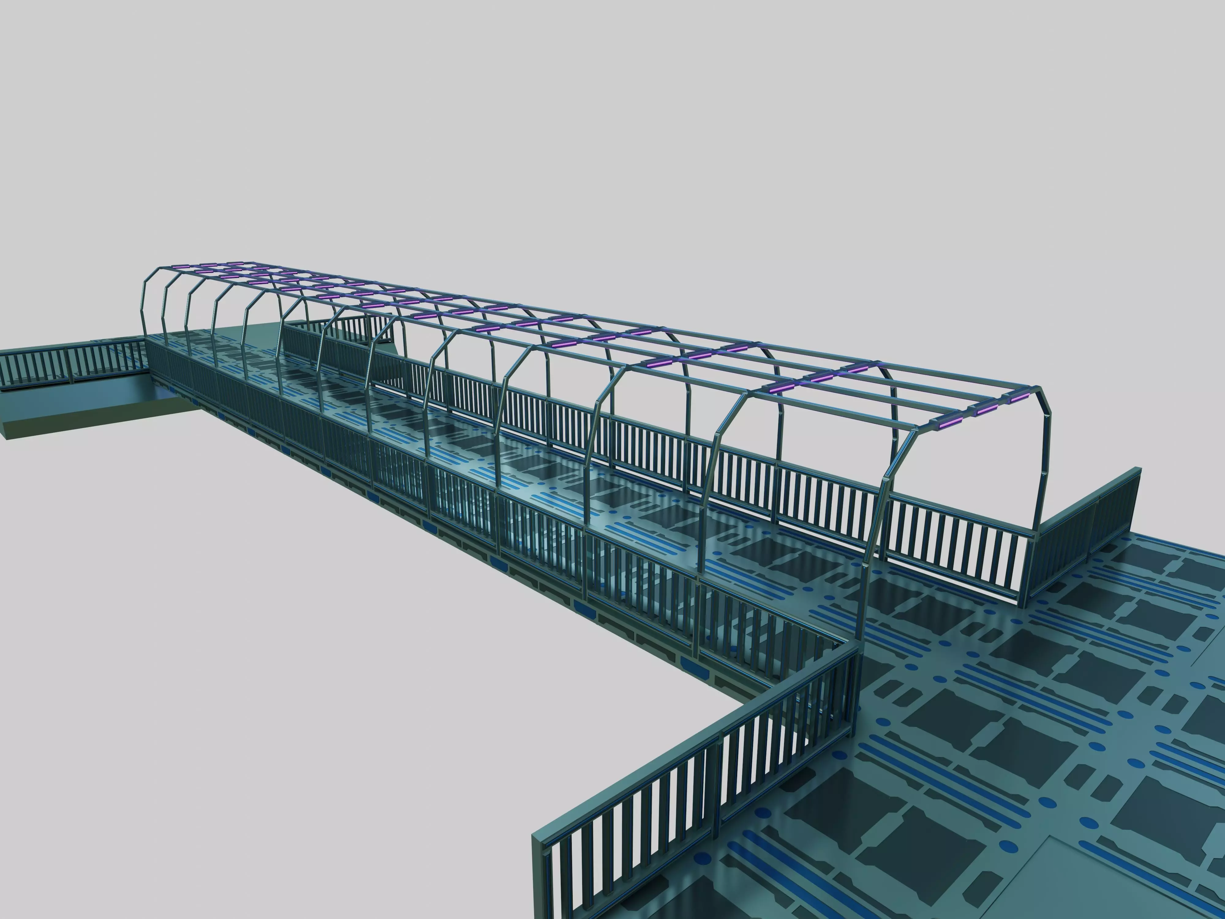 SCIFI-Bridge-Type-5 bridge with railings 3D model_0