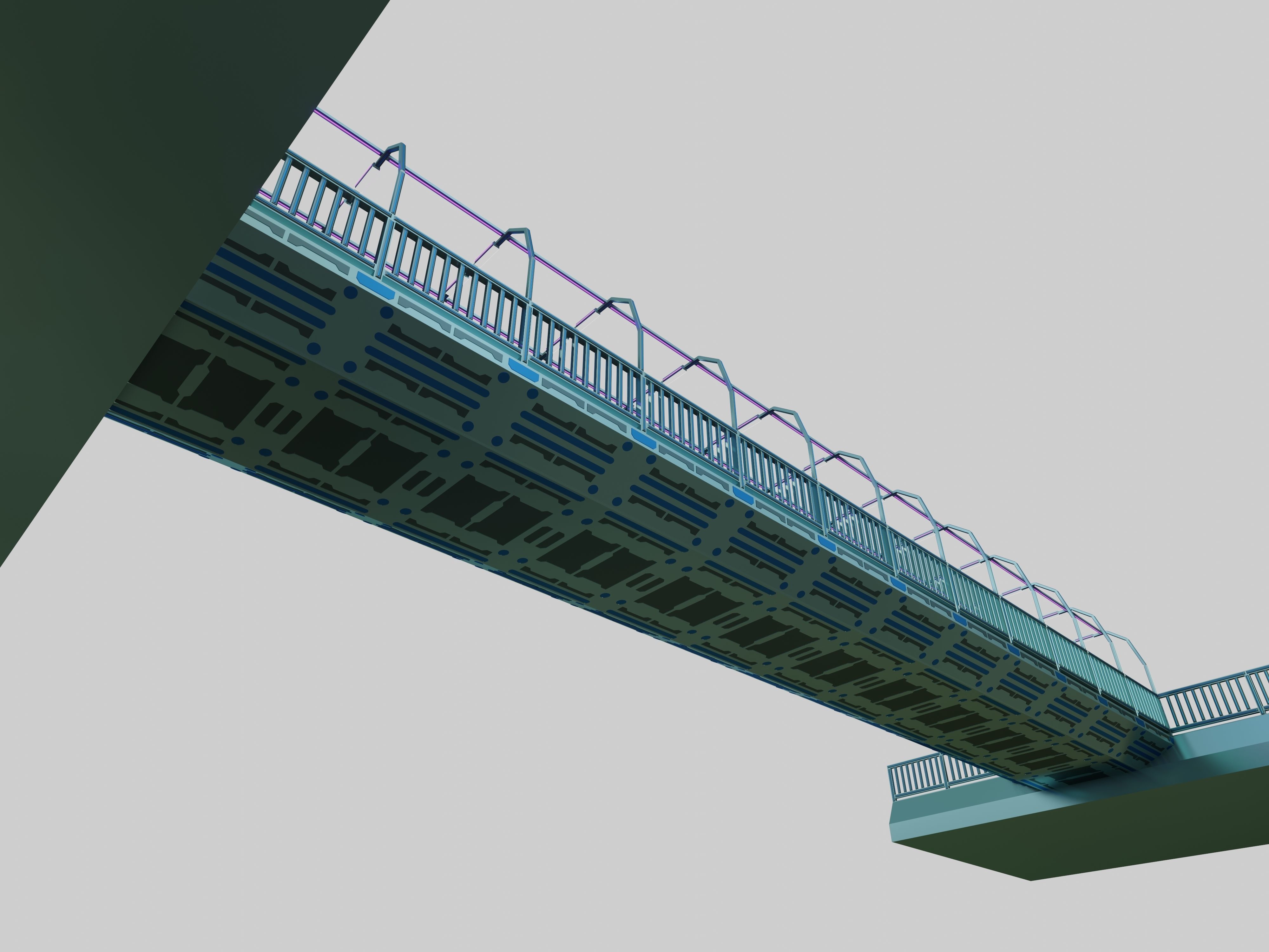 SCIFI-Bridge-Type-5 bridge with railings 3D model_4