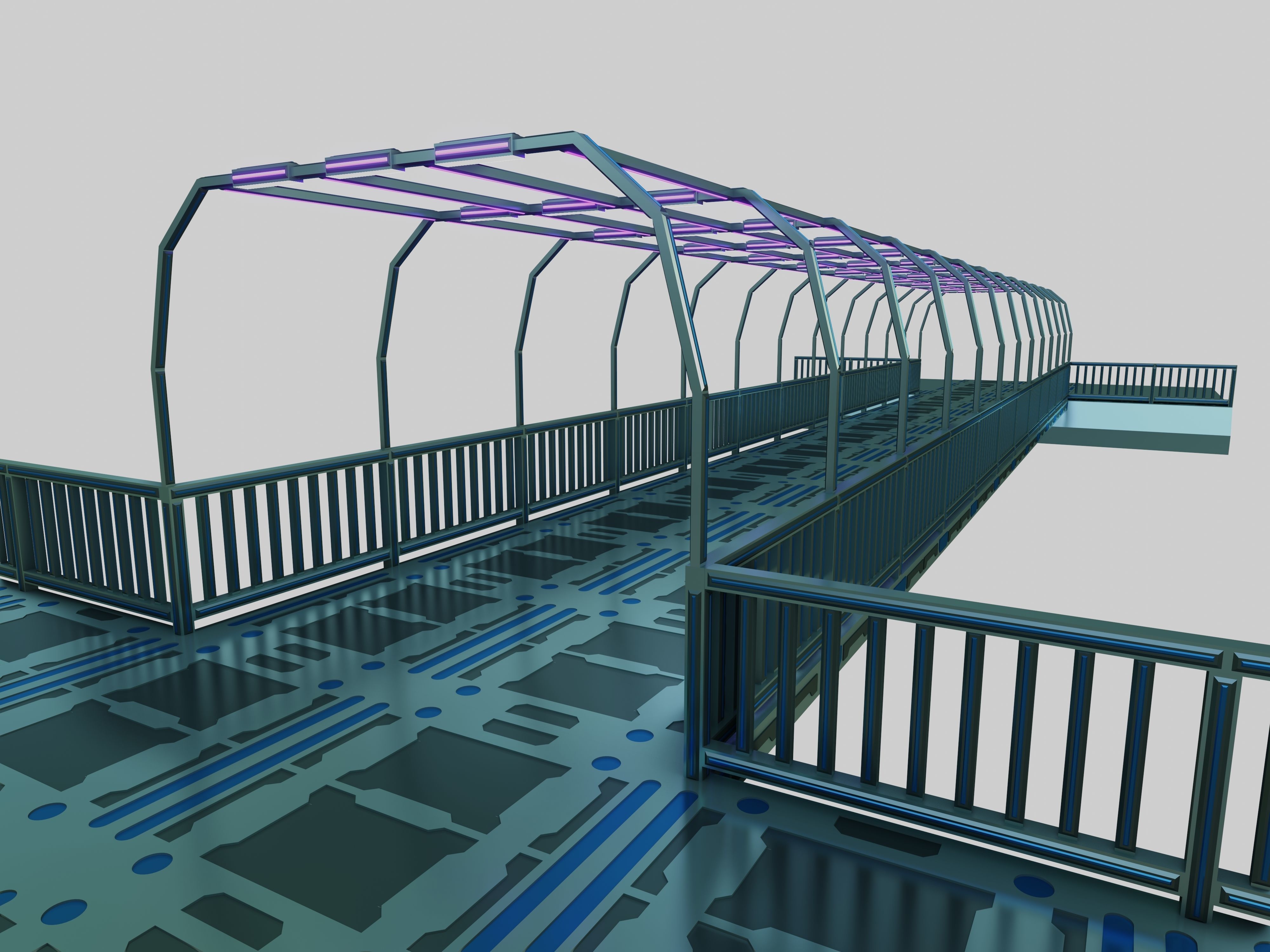 SCIFI-Bridge-Type-5 bridge with railings 3D model_2