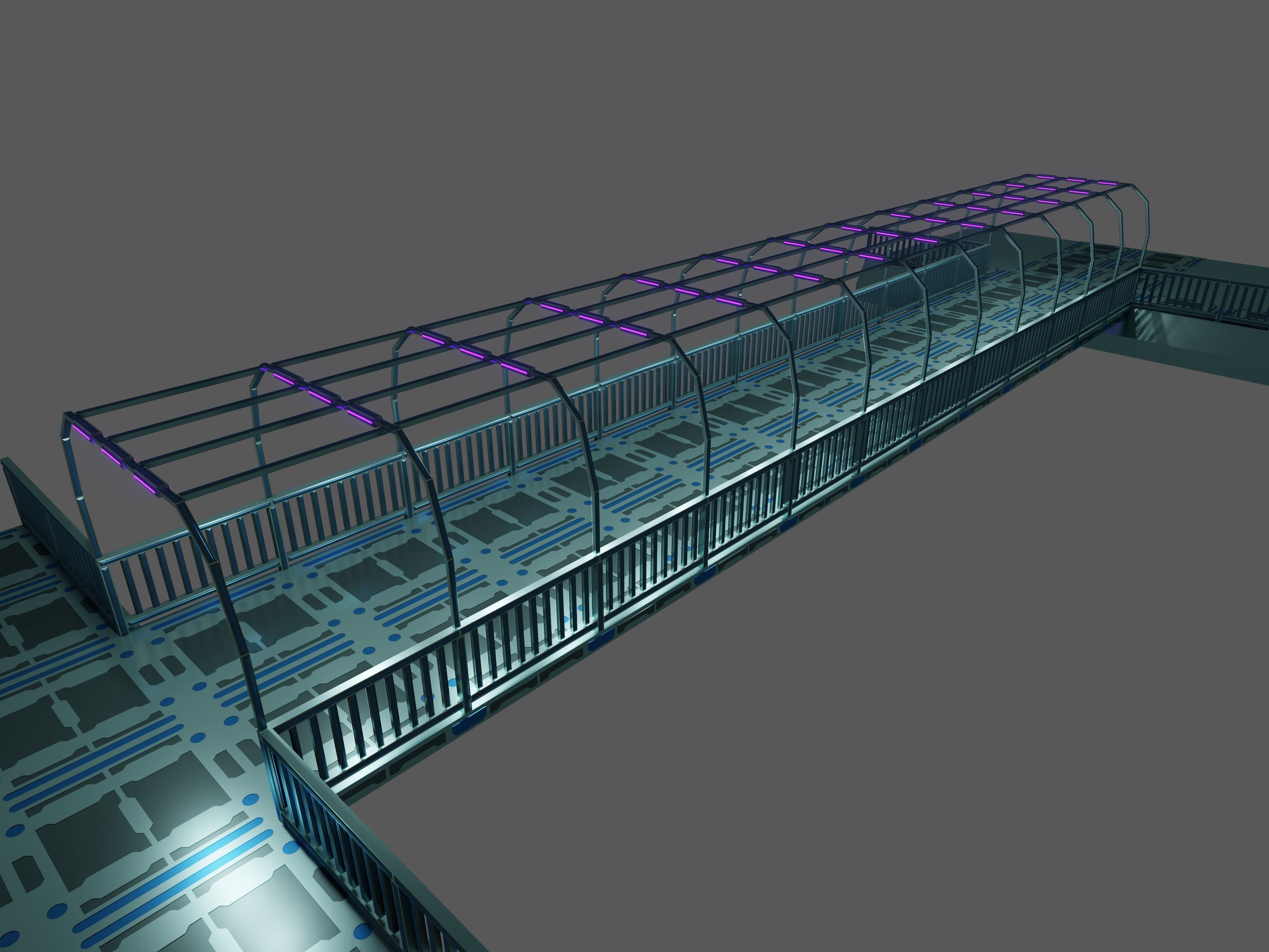 SCIFI-Bridge-Type-5 bridge with railings 3D model_9