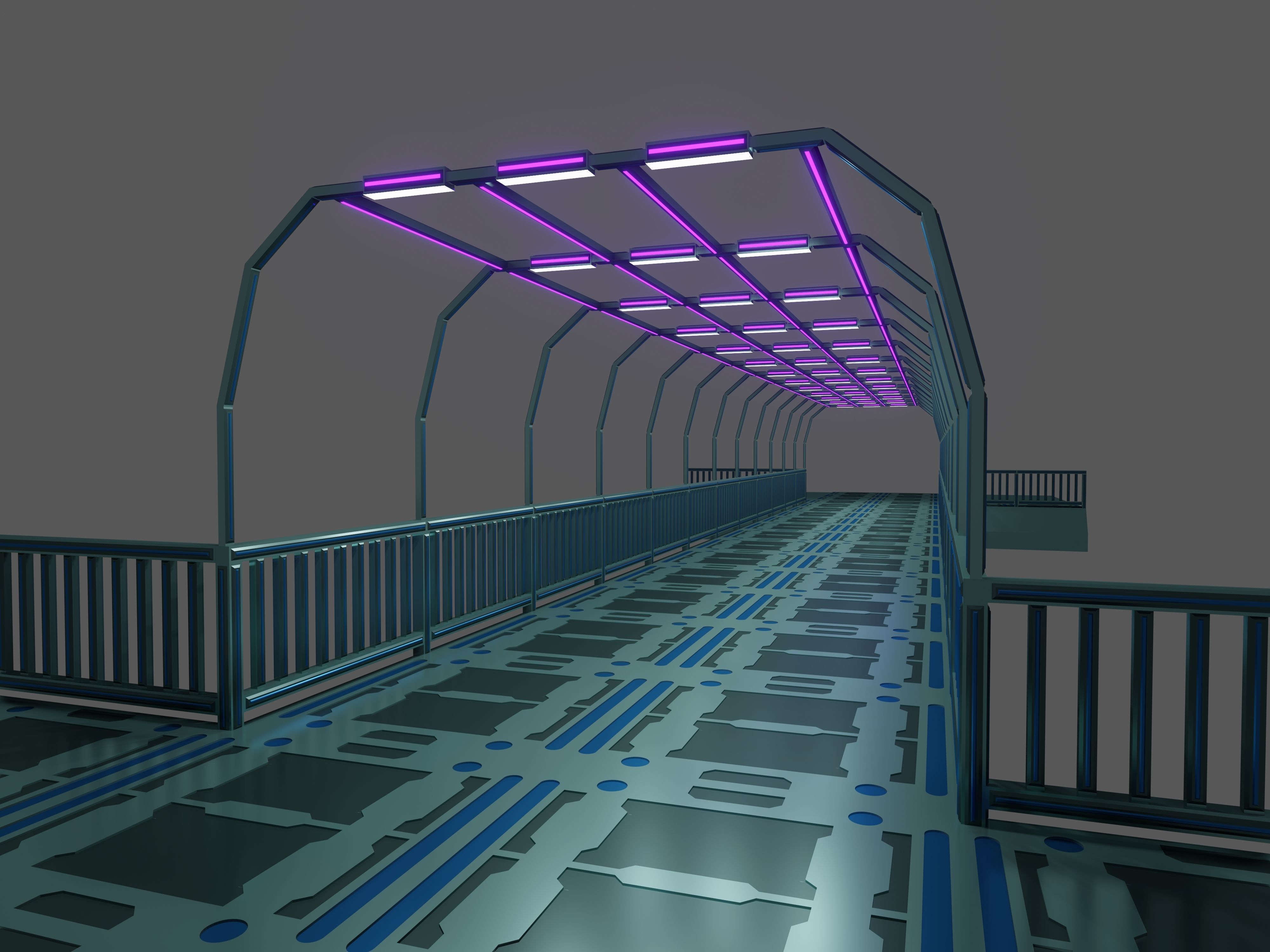SCIFI-Bridge-Type-5 bridge with railings 3D model_8