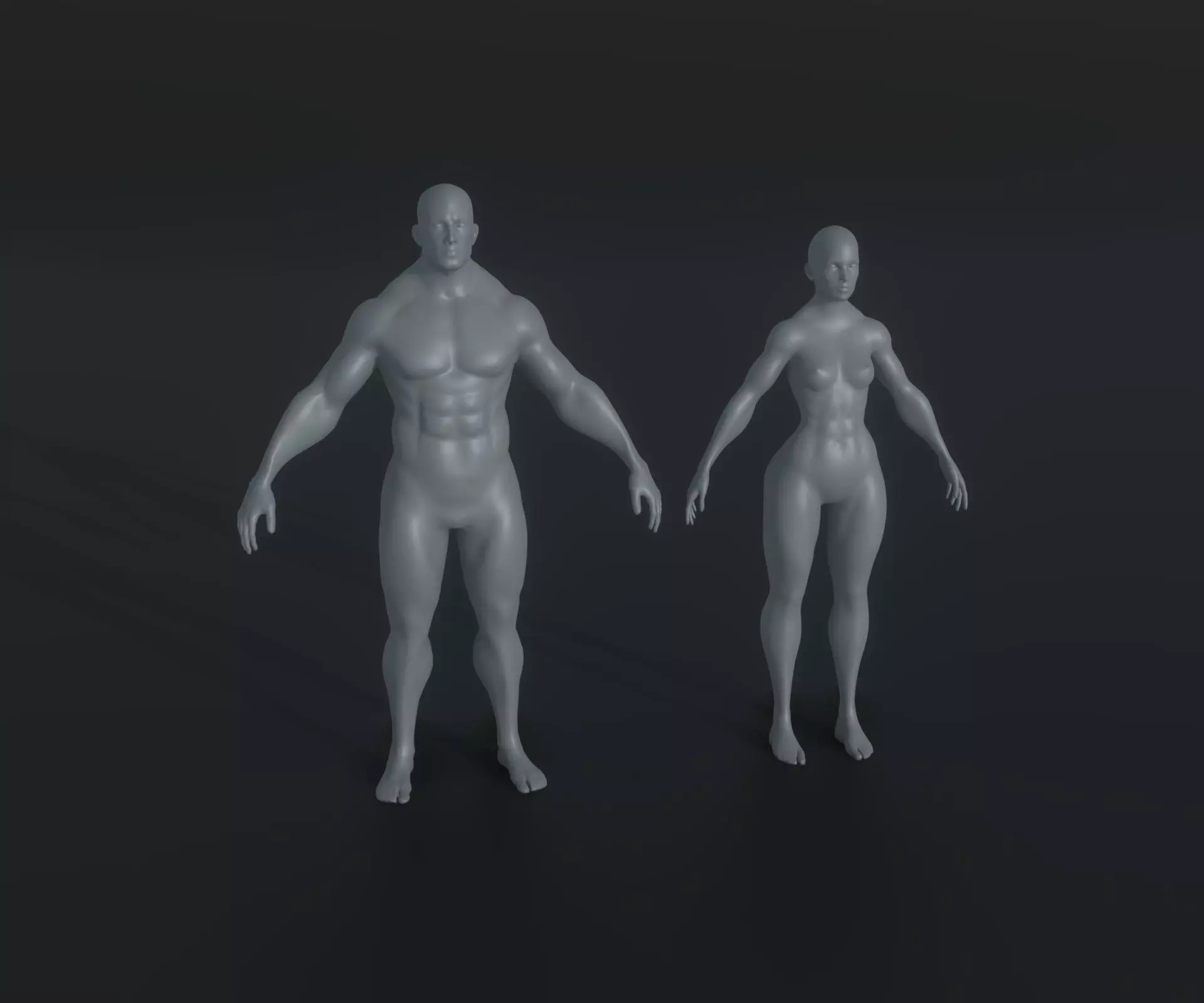 Strong Human Body Base Mesh Animated Rigged 3D Model 20k 3D Model Collection_0