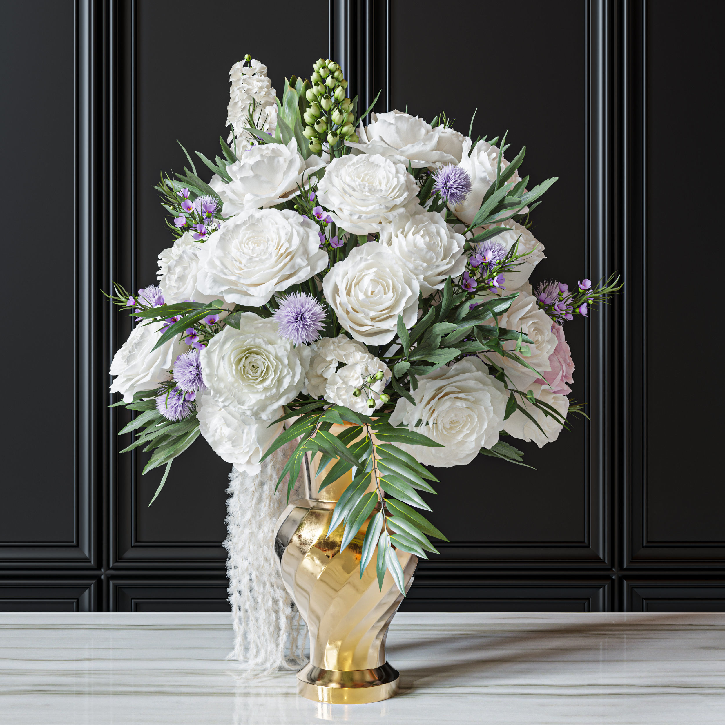 Flower Set 037 3D model_2