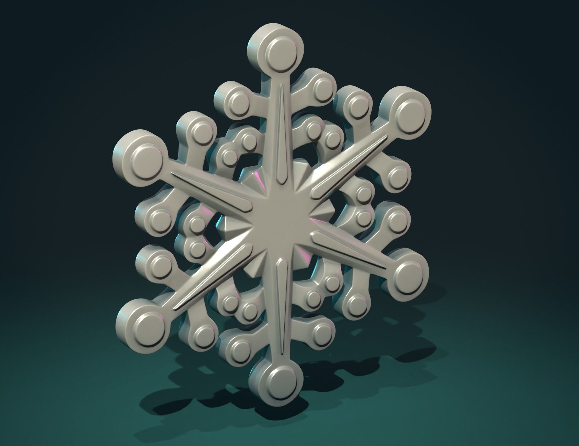 Snow Flake 3D print model_9