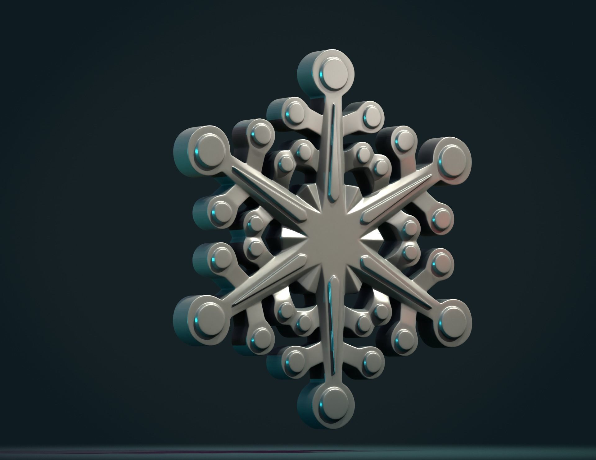Snow Flake 3D print model_3