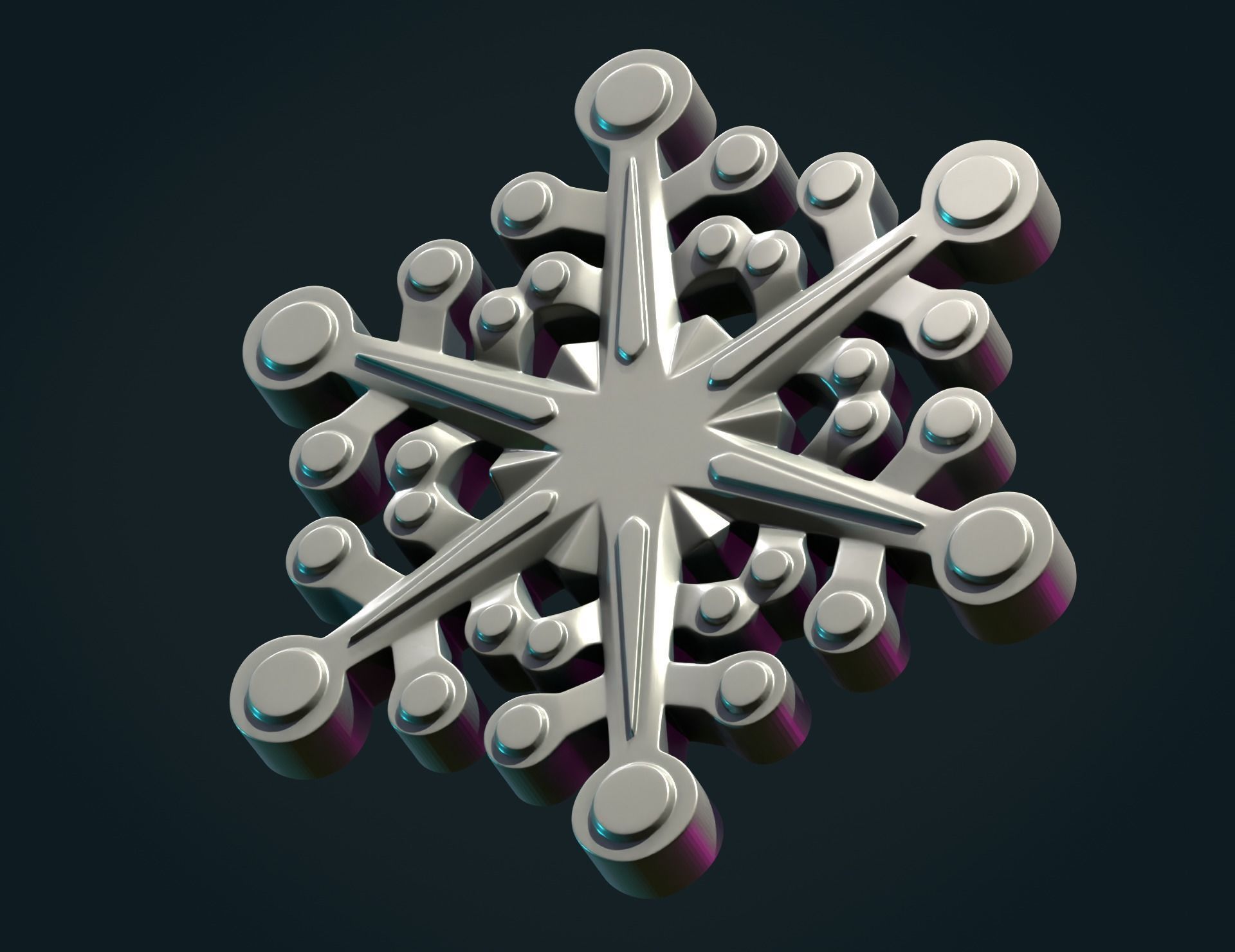 Snow Flake 3D print model_5