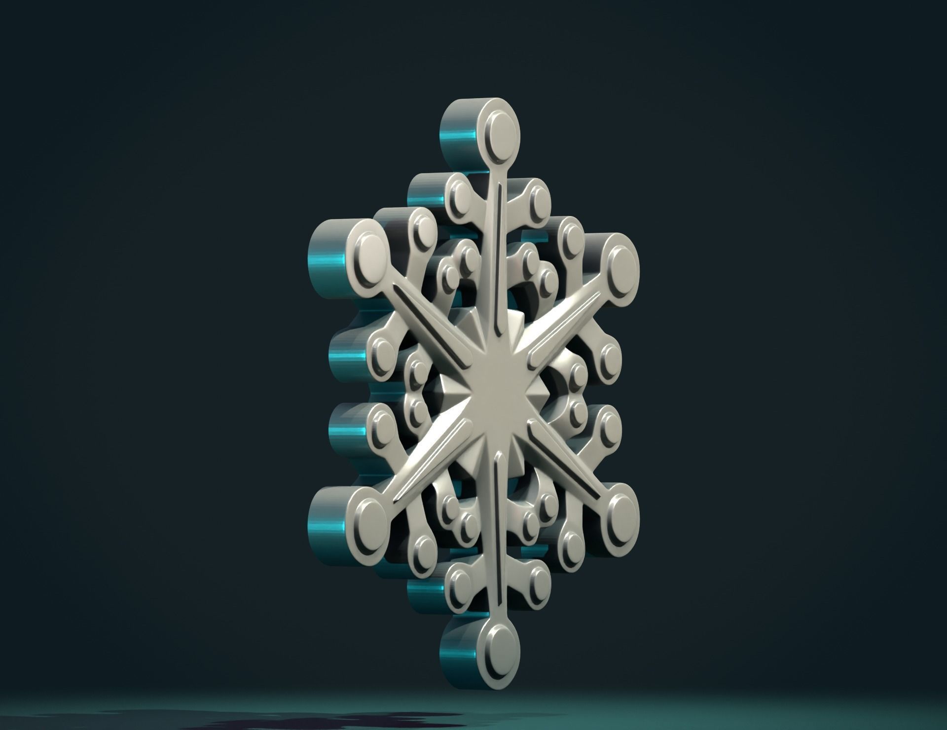 Snow Flake 3D print model_2