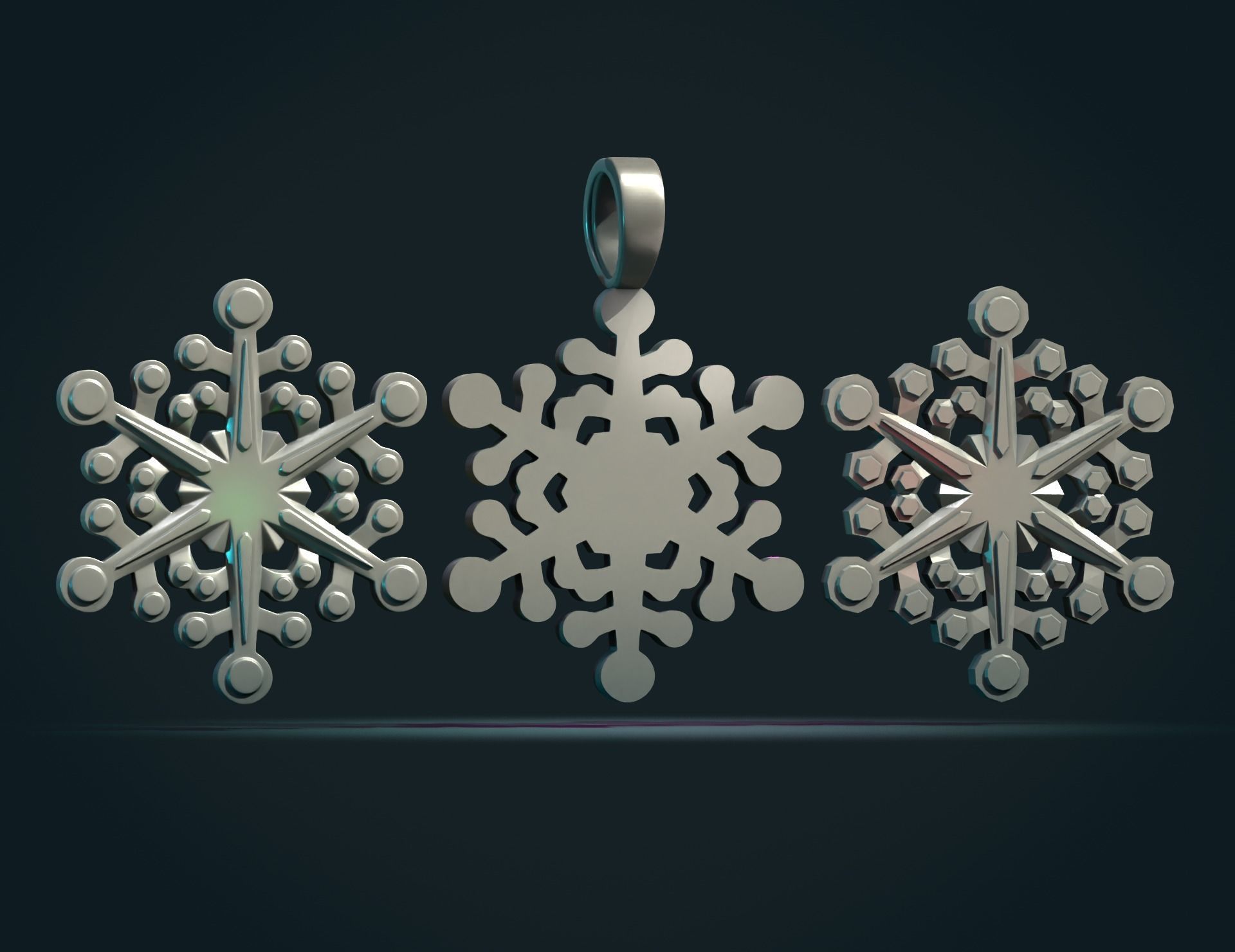 Snow Flake 3D print model_6