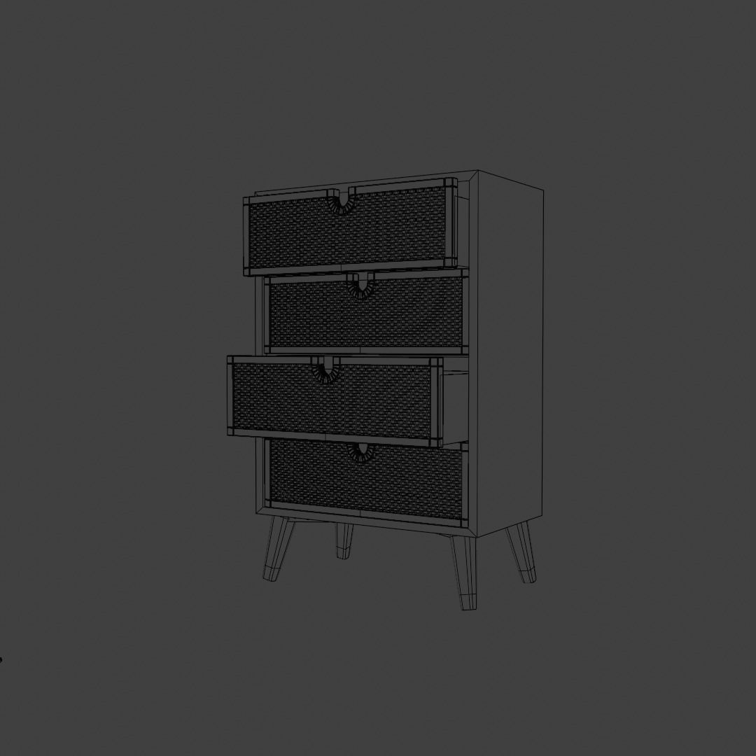 minimalist wood drawer cabinet 3D model_6