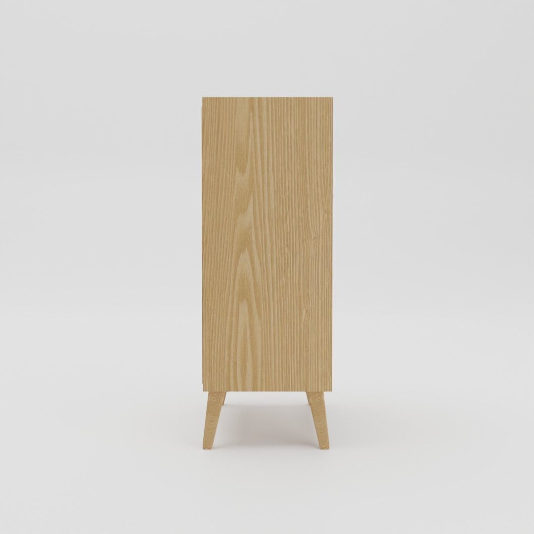 minimalist wood drawer cabinet 3D model_4