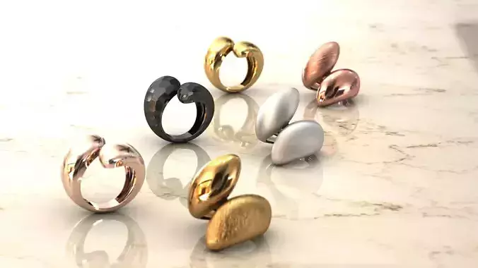 Ring 4 two rings in gold and rose gold