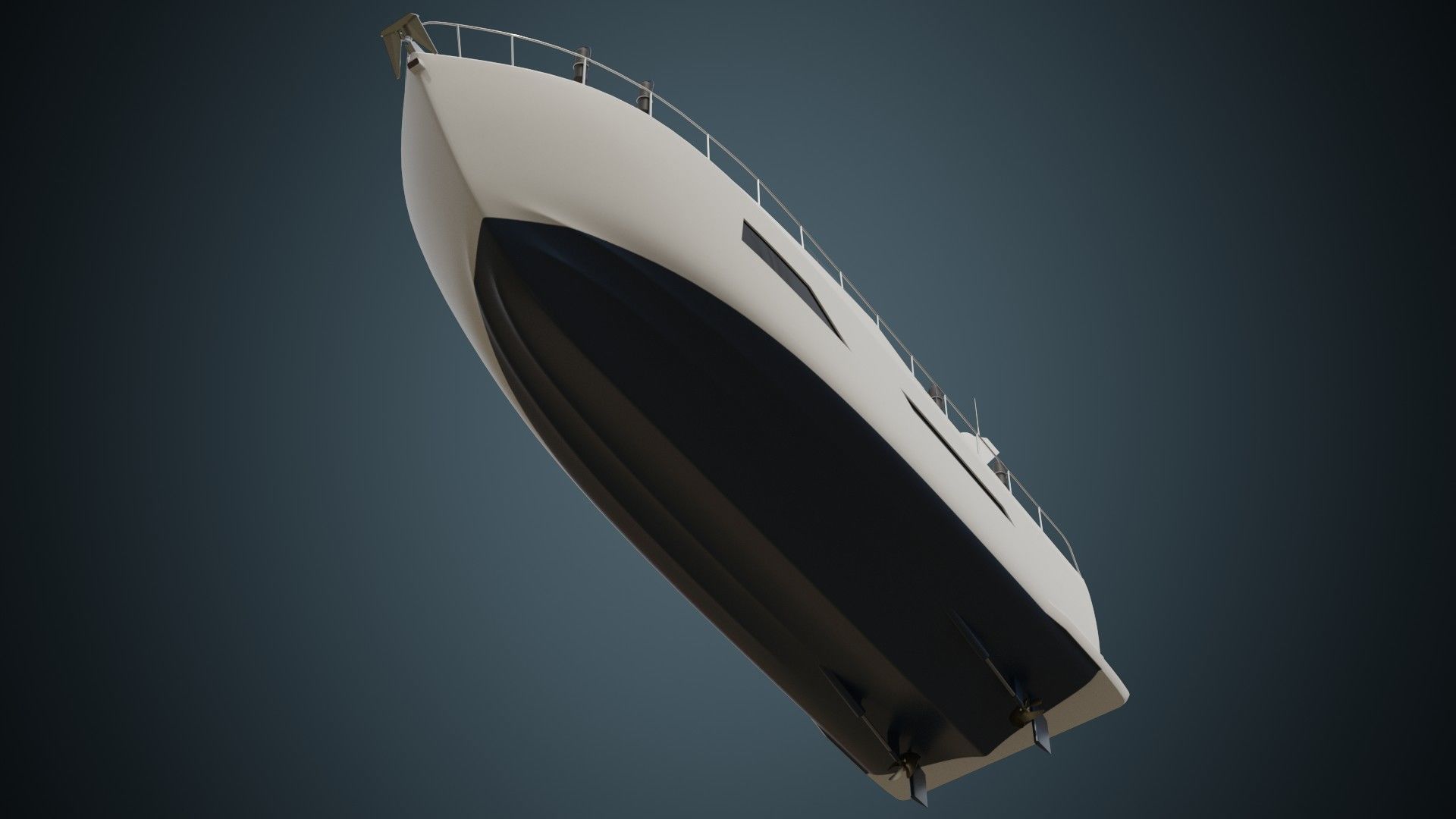Motor Yacht 1A Low-poly 3D model_5