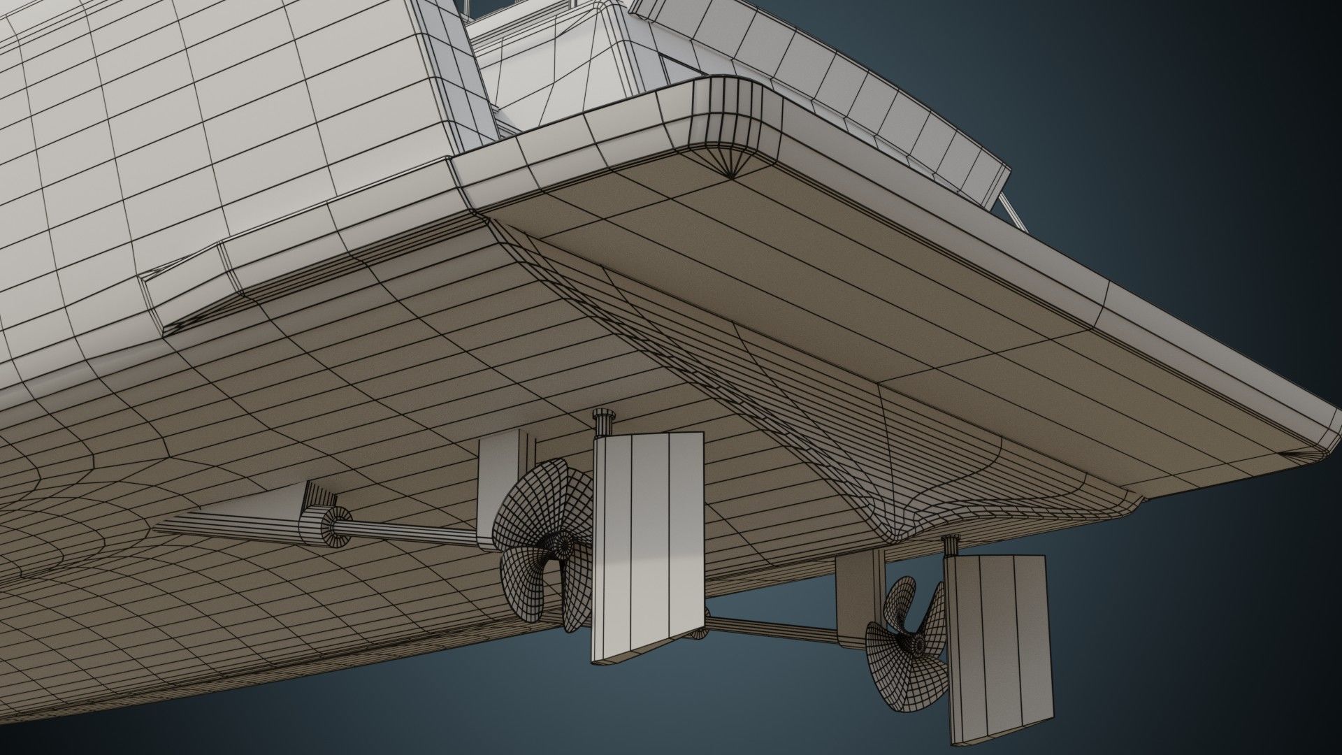 Motor Yacht 1A Low-poly 3D model_11