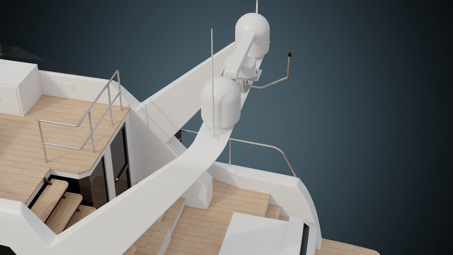 Motor Yacht 1A Low-poly 3D model_8