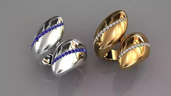 Ring 5 two gold and diamond rings