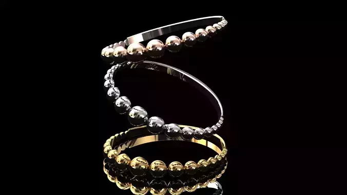 Ring 6 three gold and silver rings 3D print model