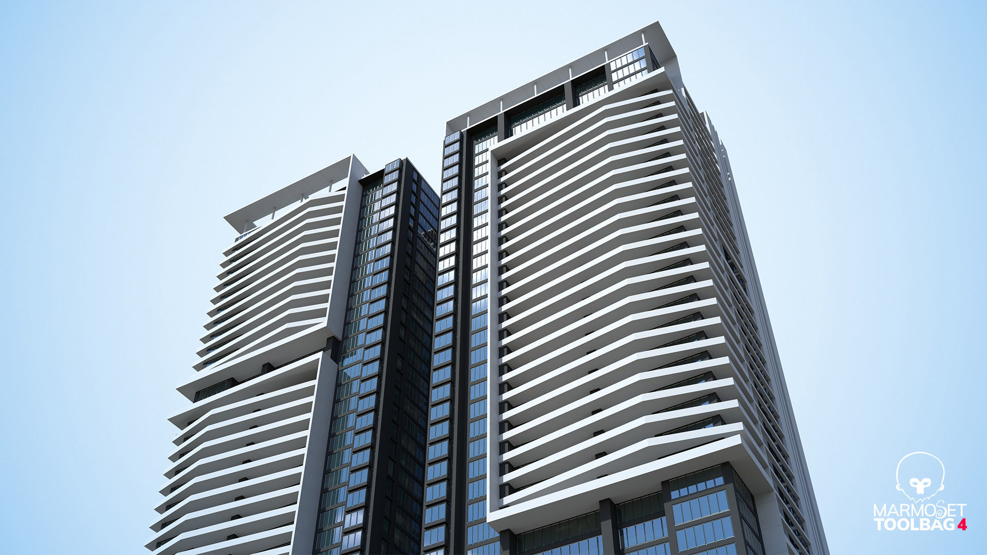 Apartment Building Day and Night Low-poly 3D model_7