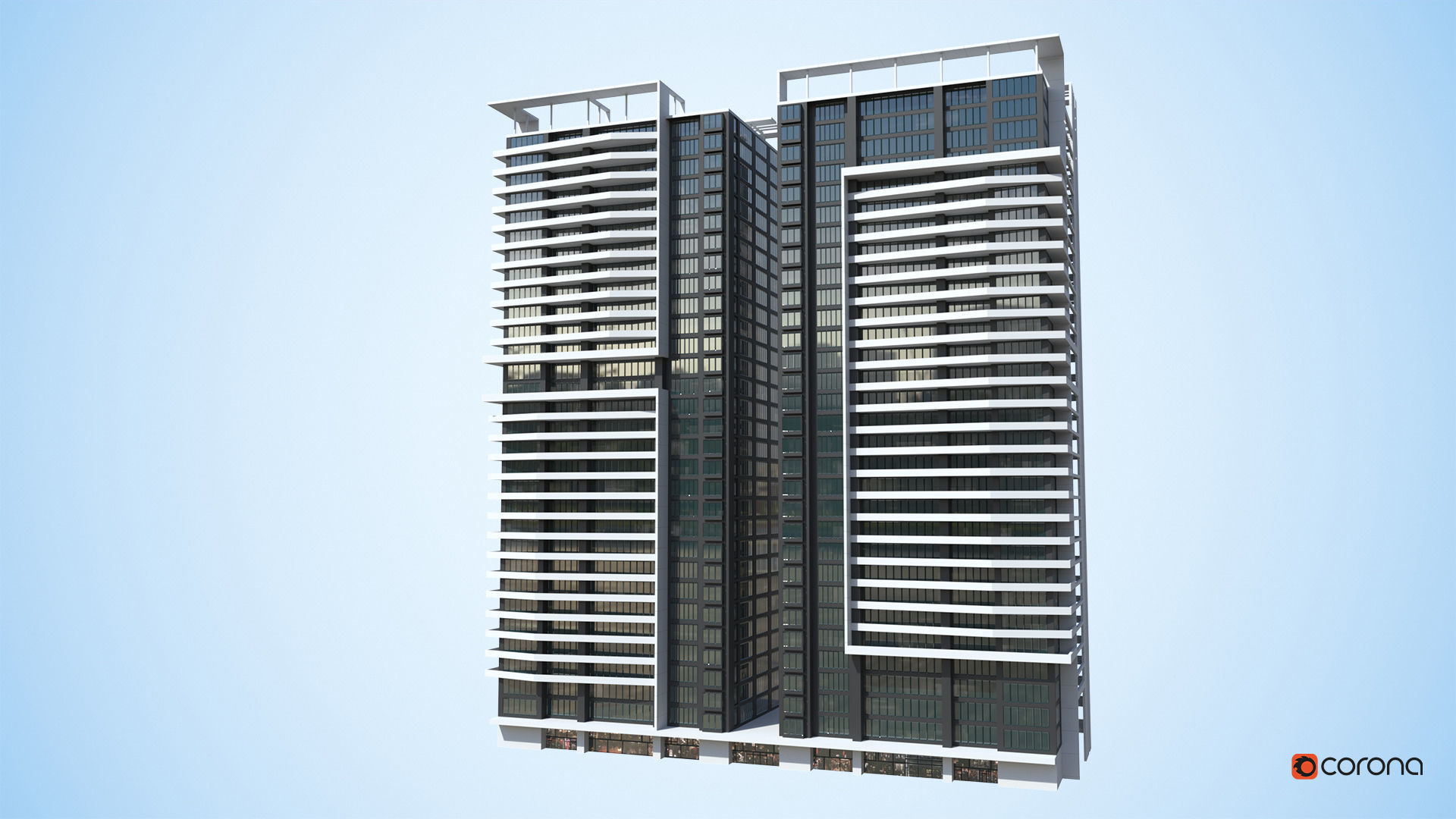 Apartment Building Day and Night Low-poly 3D model_15