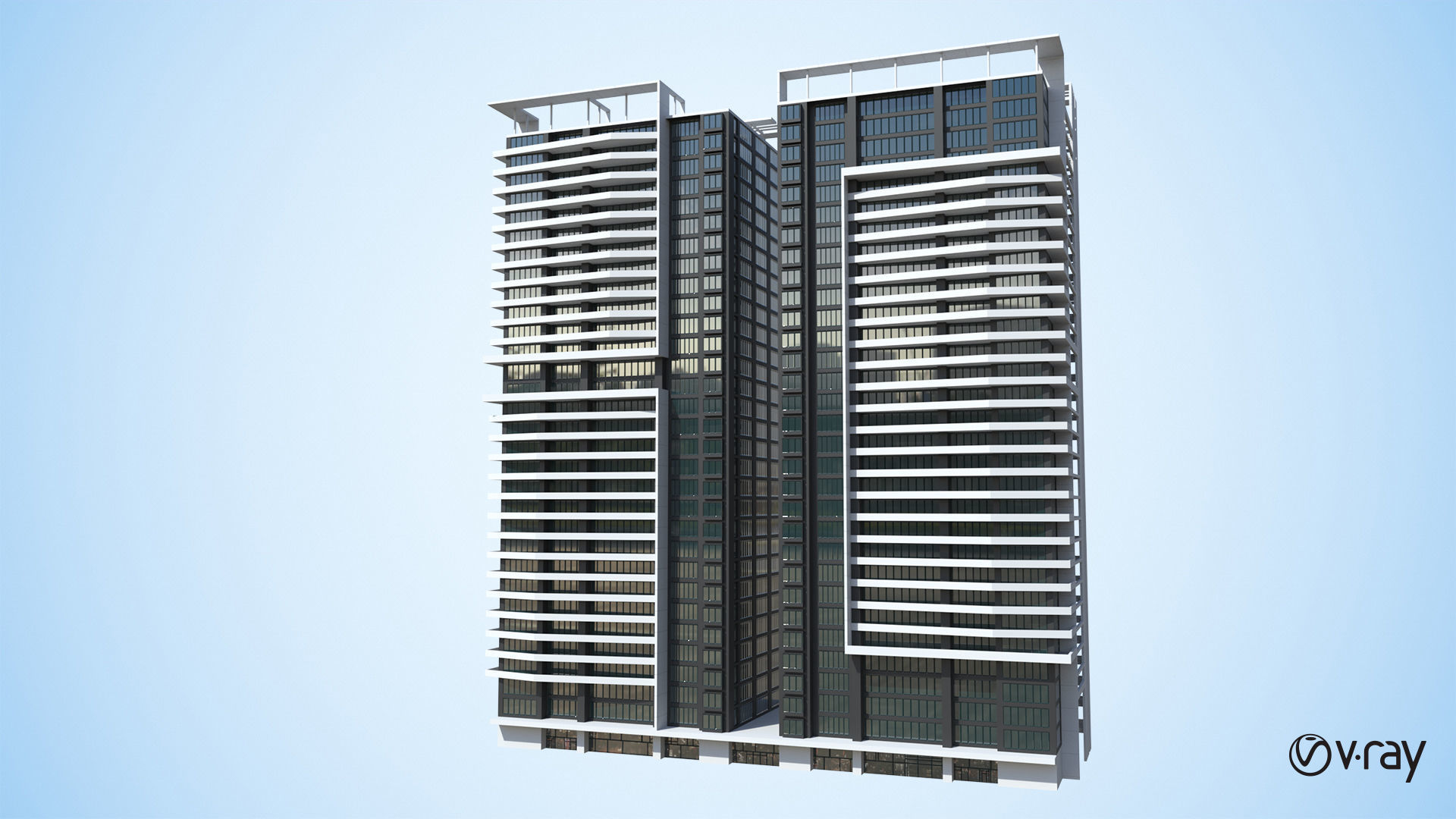 Apartment Building Day and Night Low-poly 3D model_17