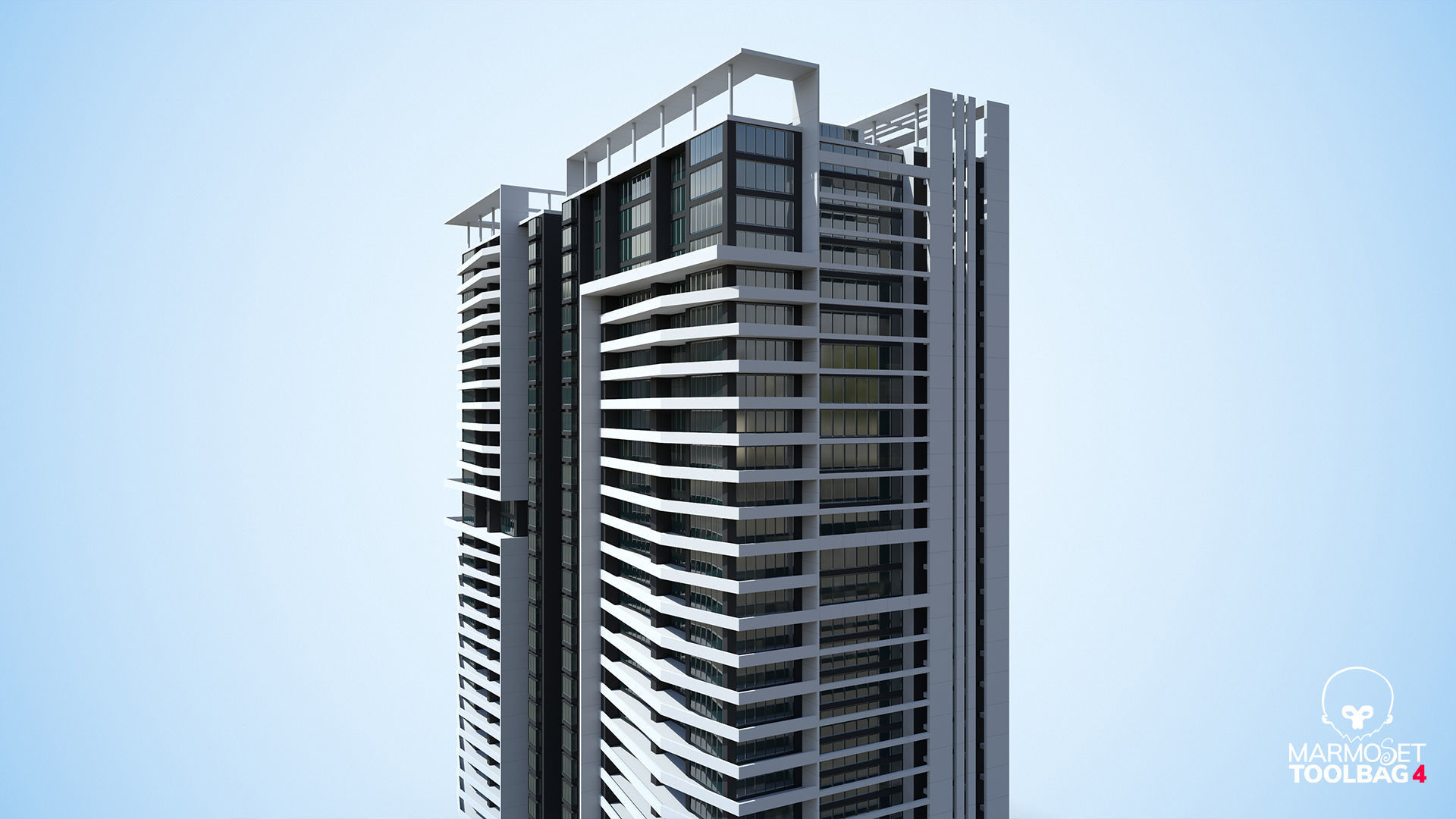 Apartment Building Day and Night Low-poly 3D model_9