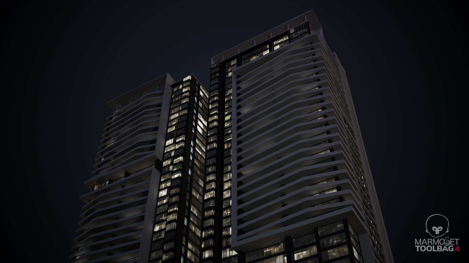 Apartment Building Day and Night Low-poly 3D model_8