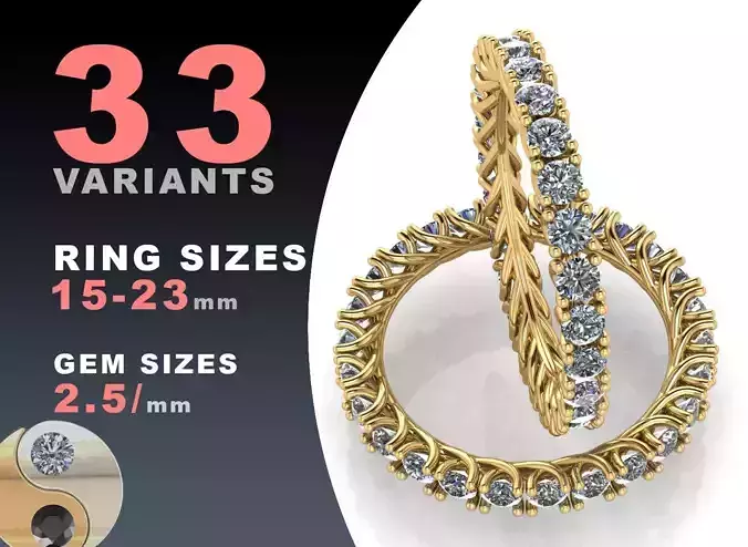 Eternity diamond rings set  2i5mm gems