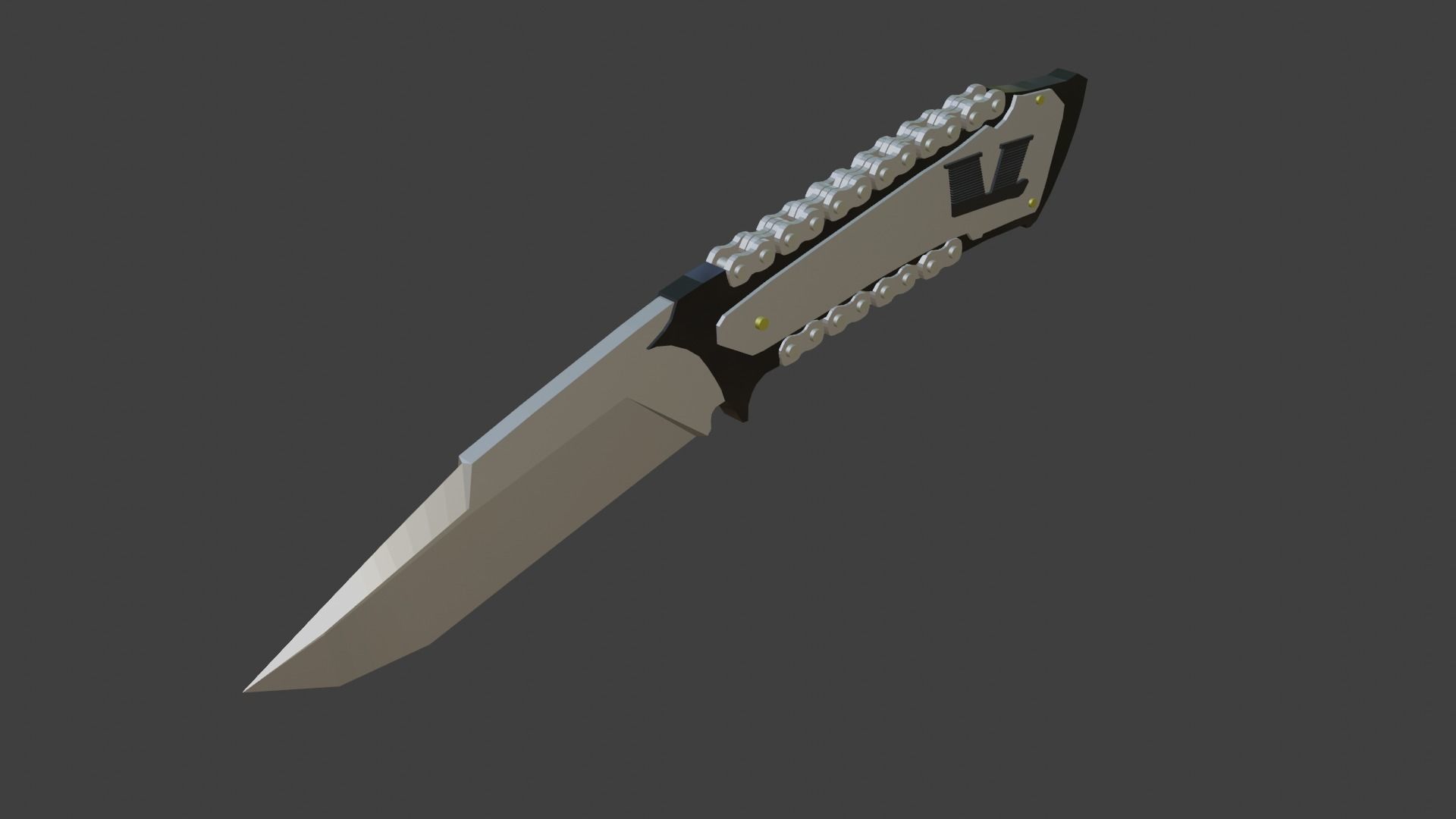 this is a biker knife for a game or for a website Low-poly 3D model_3