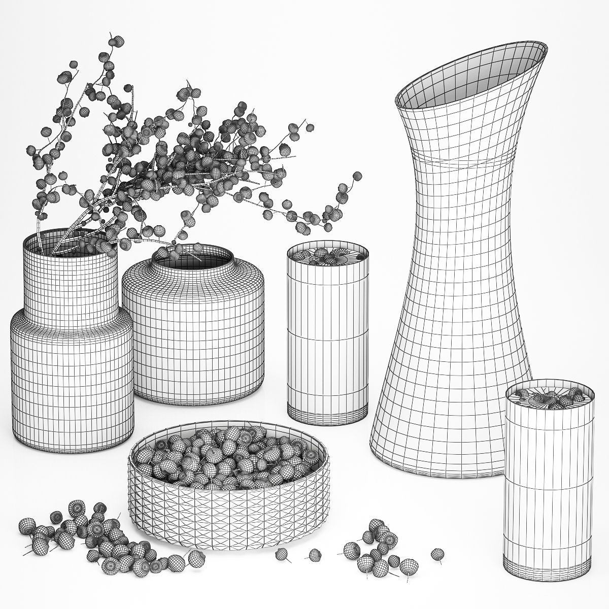 A Decanter Of Blueberry Lemonade With Ice 3D model_6