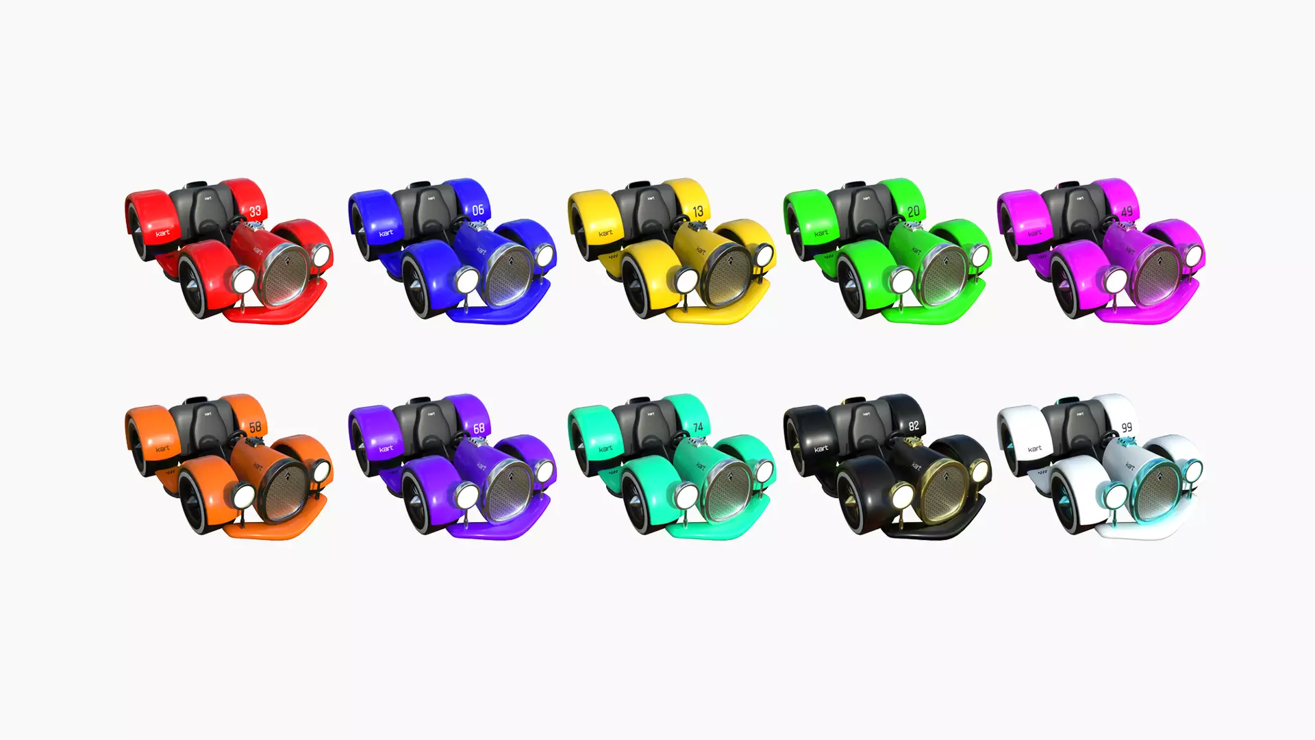10 Cartoon Karts E Collection - Vehicle Racing Design _0