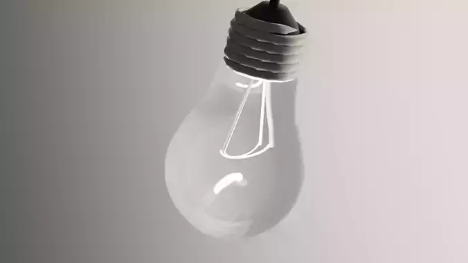 Realistic Bulb light hanging from ceiling