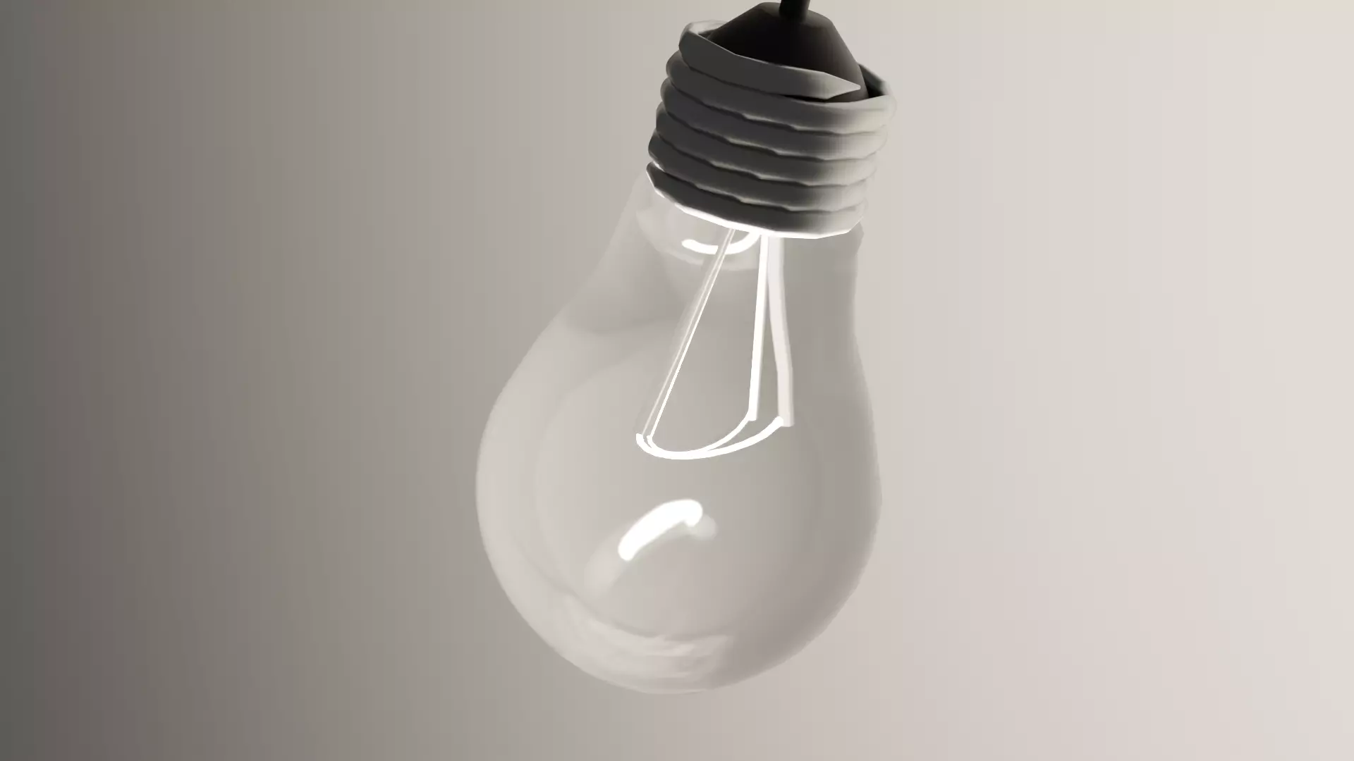 Realistic Bulb light hanging from ceiling Free low-poly 3D model