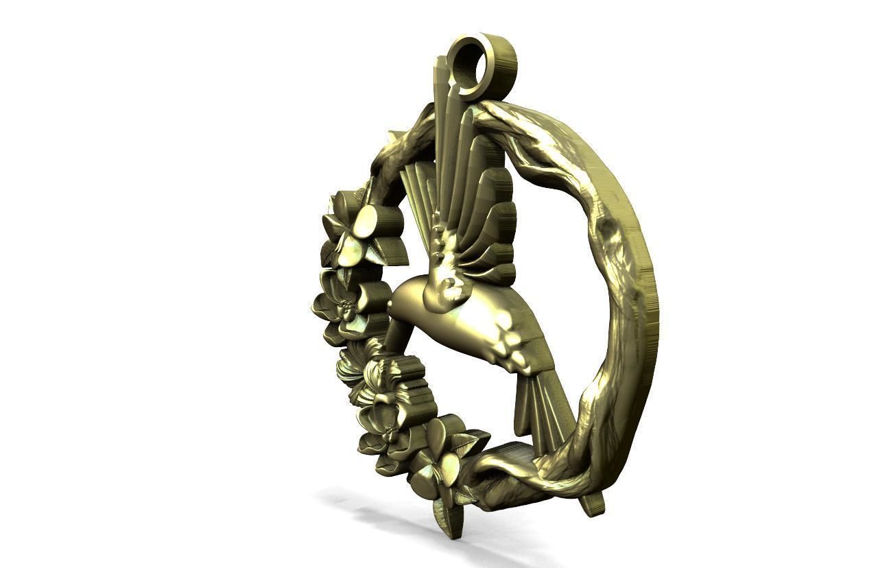 Hummingbird pendant 3D print model_2