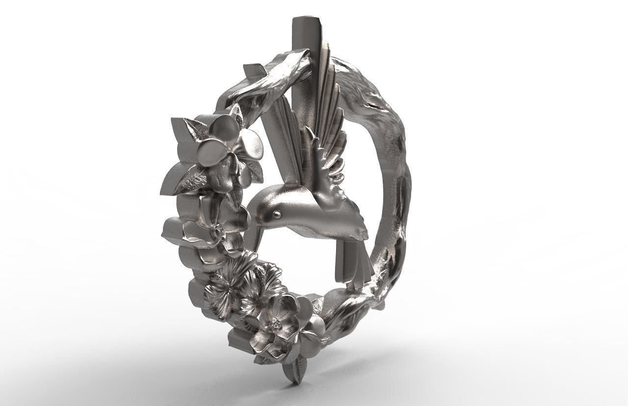 Hummingbird pendant 3D print model_6