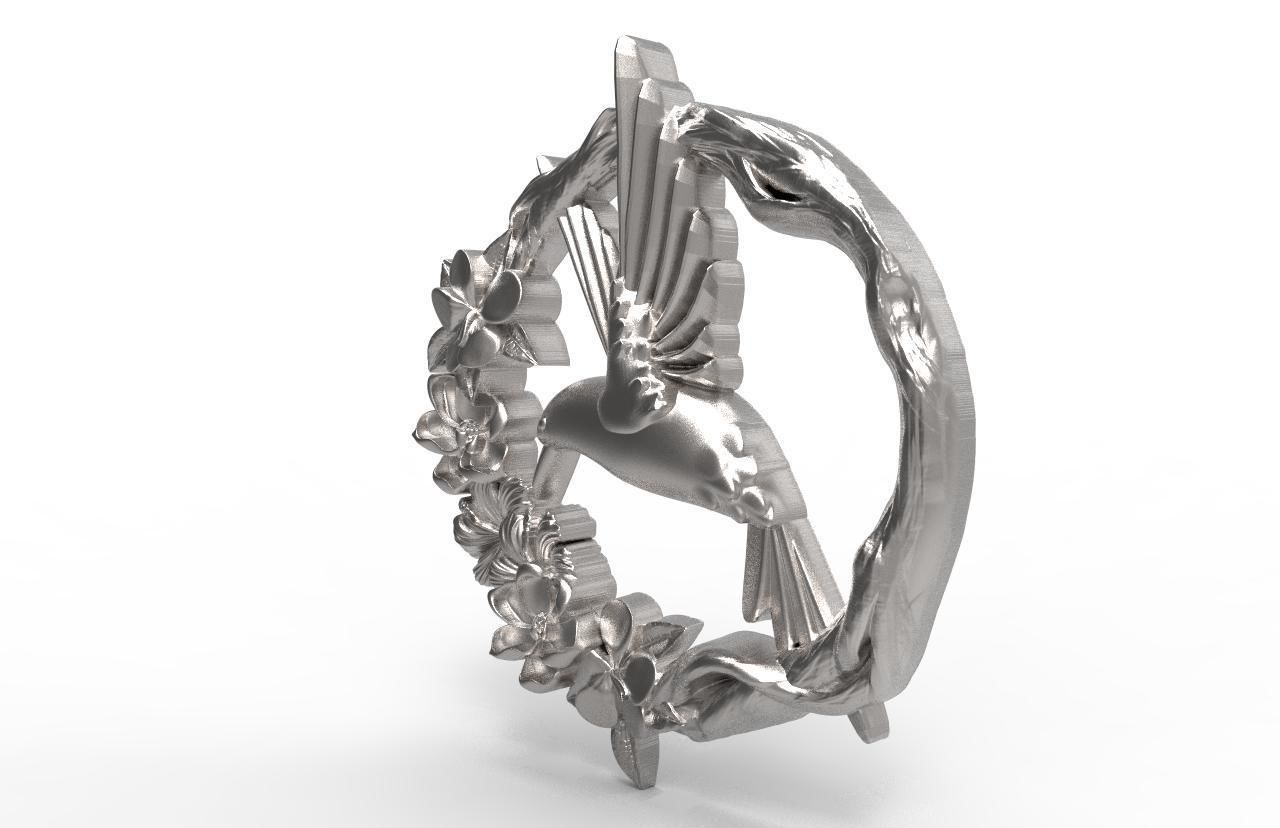 Hummingbird pendant 3D print model_5