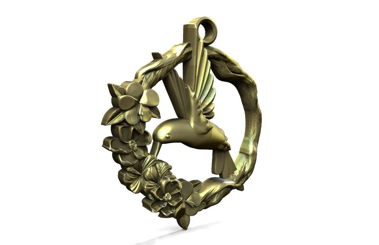 Hummingbird pendant 3D print model_1
