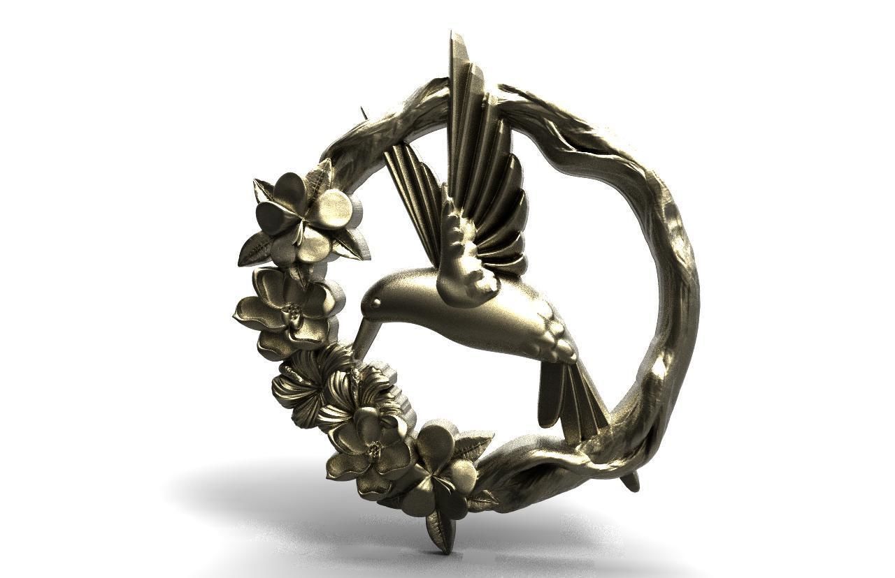 Hummingbird pendant 3D print model_7